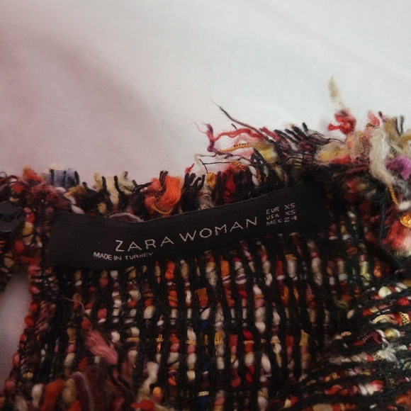 ZARA multi-coloured weaved short-sleeved top - Picture 3 of 3